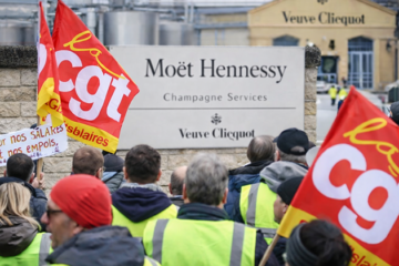 Werknemers Moët Hennessy leggen werk neer om bonus